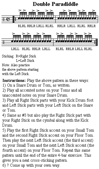 Double Paradiddle Exercise