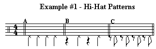 Example 1 - Straight Rock Hi-Hat Patterns